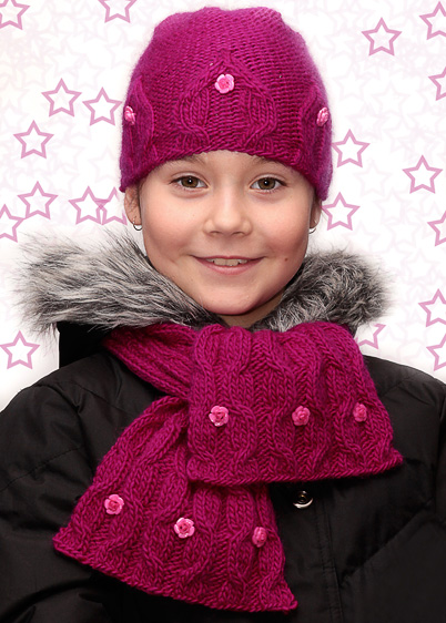 girl's hat and scarf knitting pattern