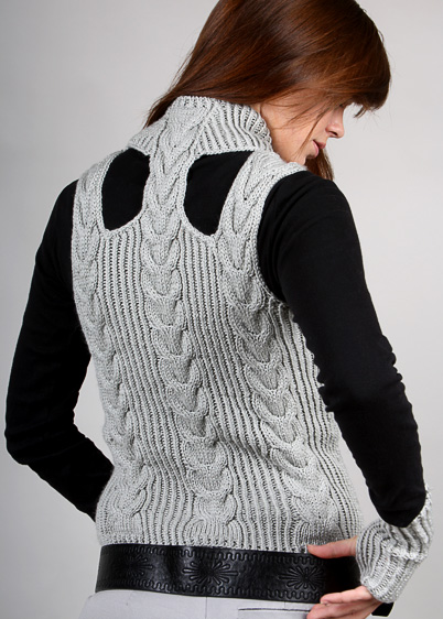 cabled vest knitting pattern