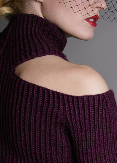 open shoulder pullover knitting pattern